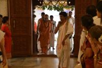 Swamiji arriving at the temple for Jalabhisheka